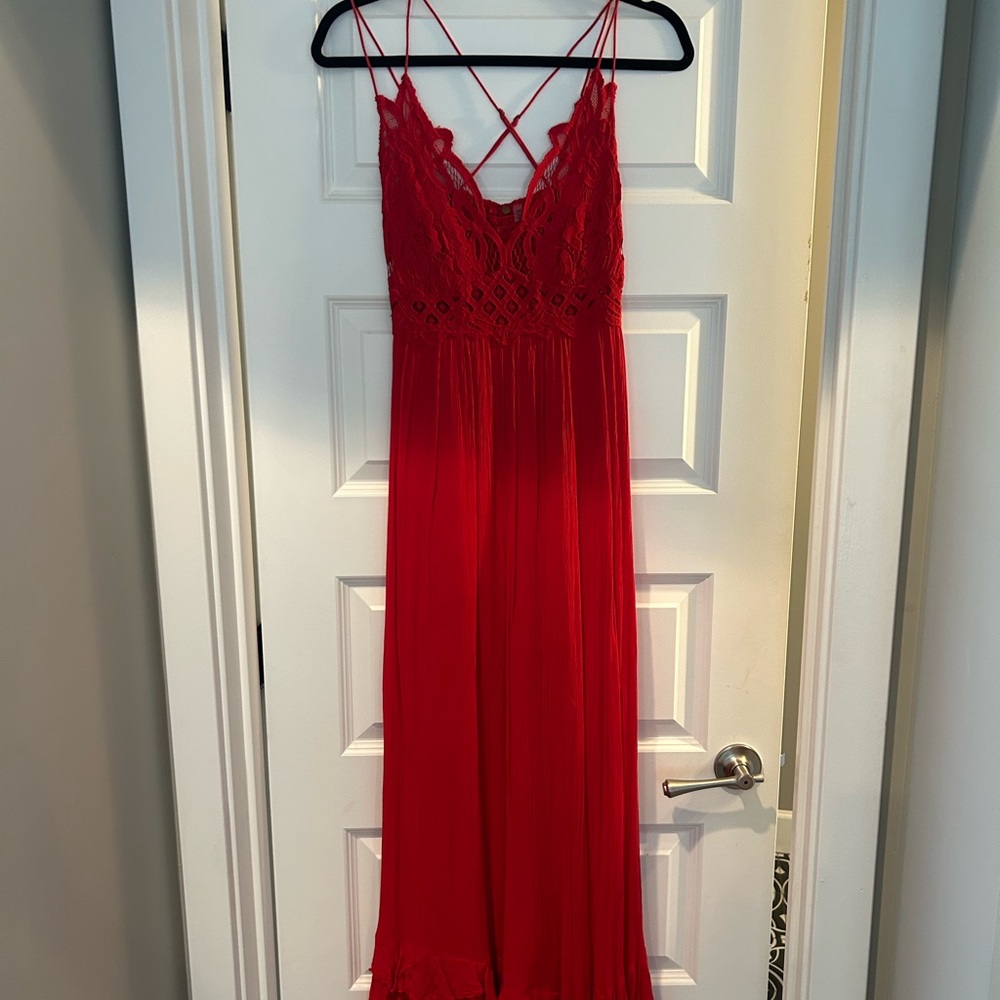 Free People Red Lace Dress